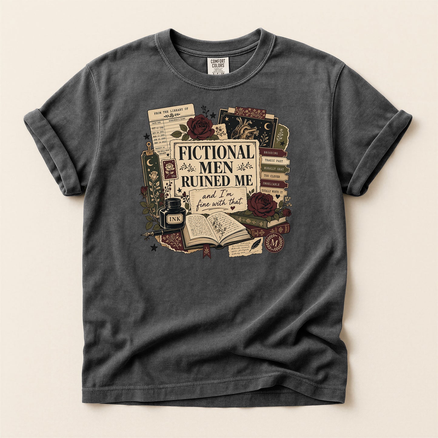 Fictional Men Ruined Me T-Shirt — Book Lover Literary Tee