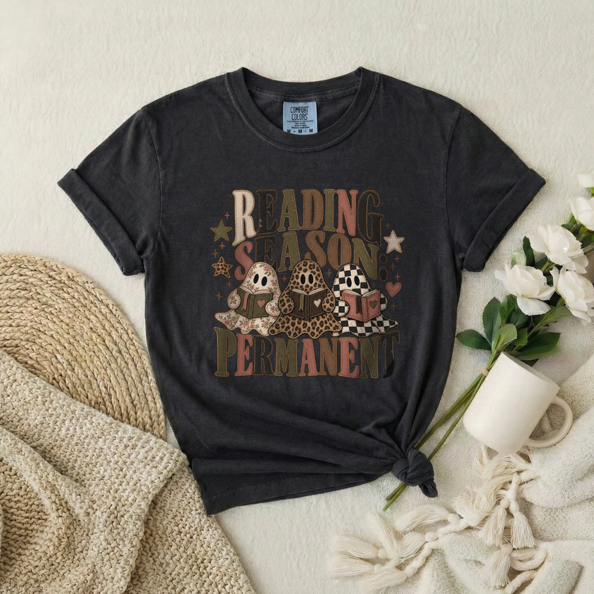 Reading Season Permanent T-Shirt — Cozy Book Lover Tee
