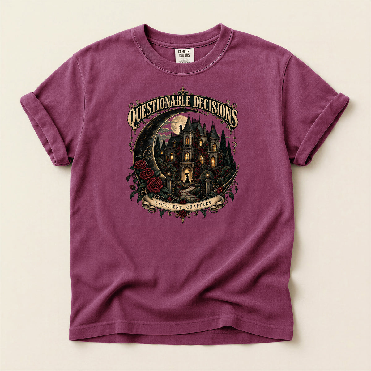 Questionable Decisions Haunted Castle Graphic T-Shirt