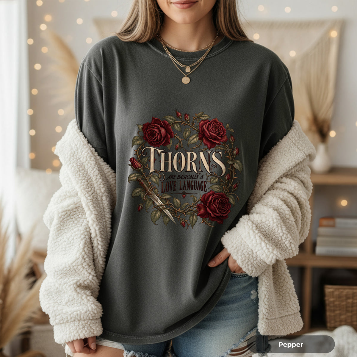 Thorns Love Language Rose Graphic T-Shirt