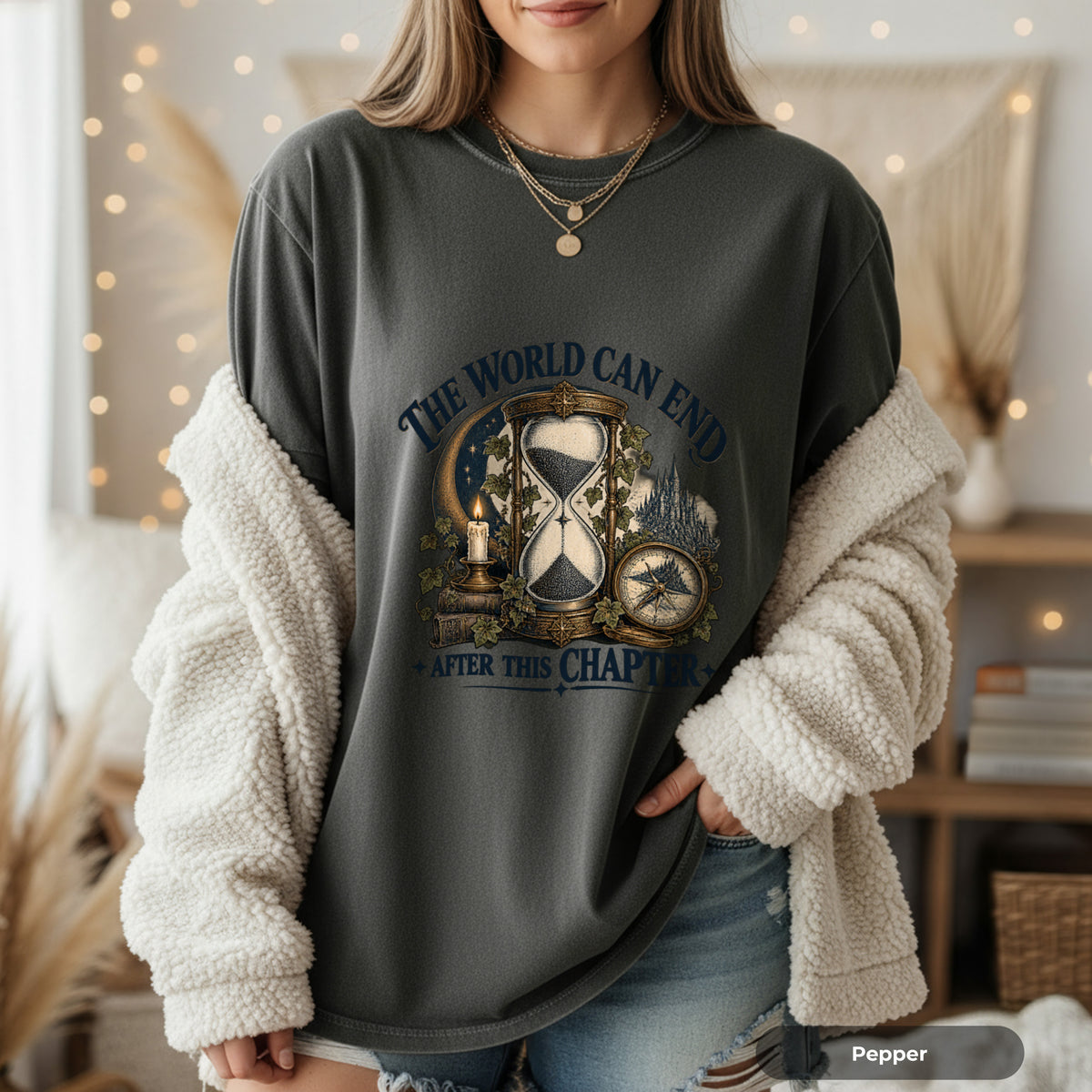 The World Can End After This Chapter Hourglass T-Shirt