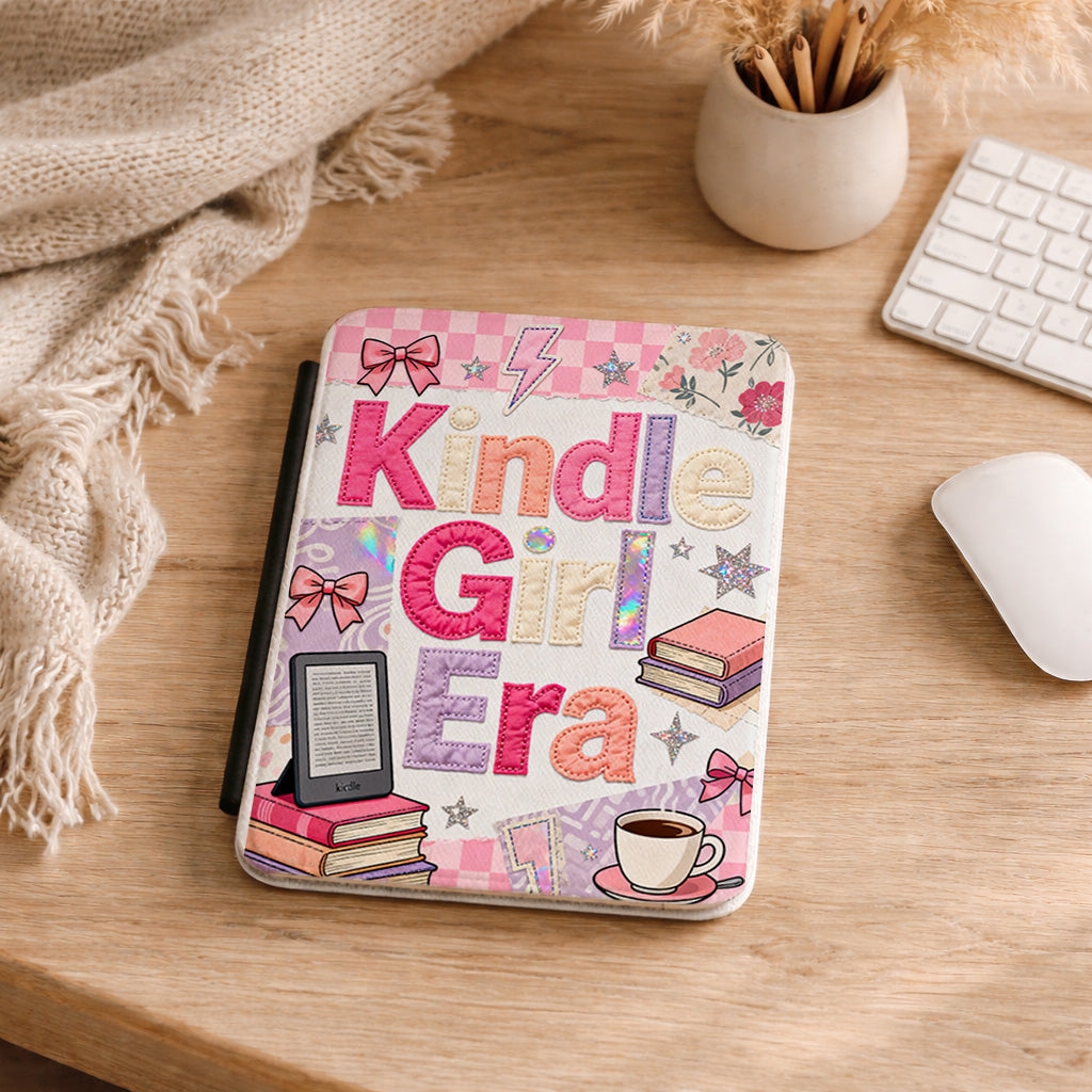 Kindle Case — 'Kindle Girl Era' Cute Pink Booklover E-Reader Cover