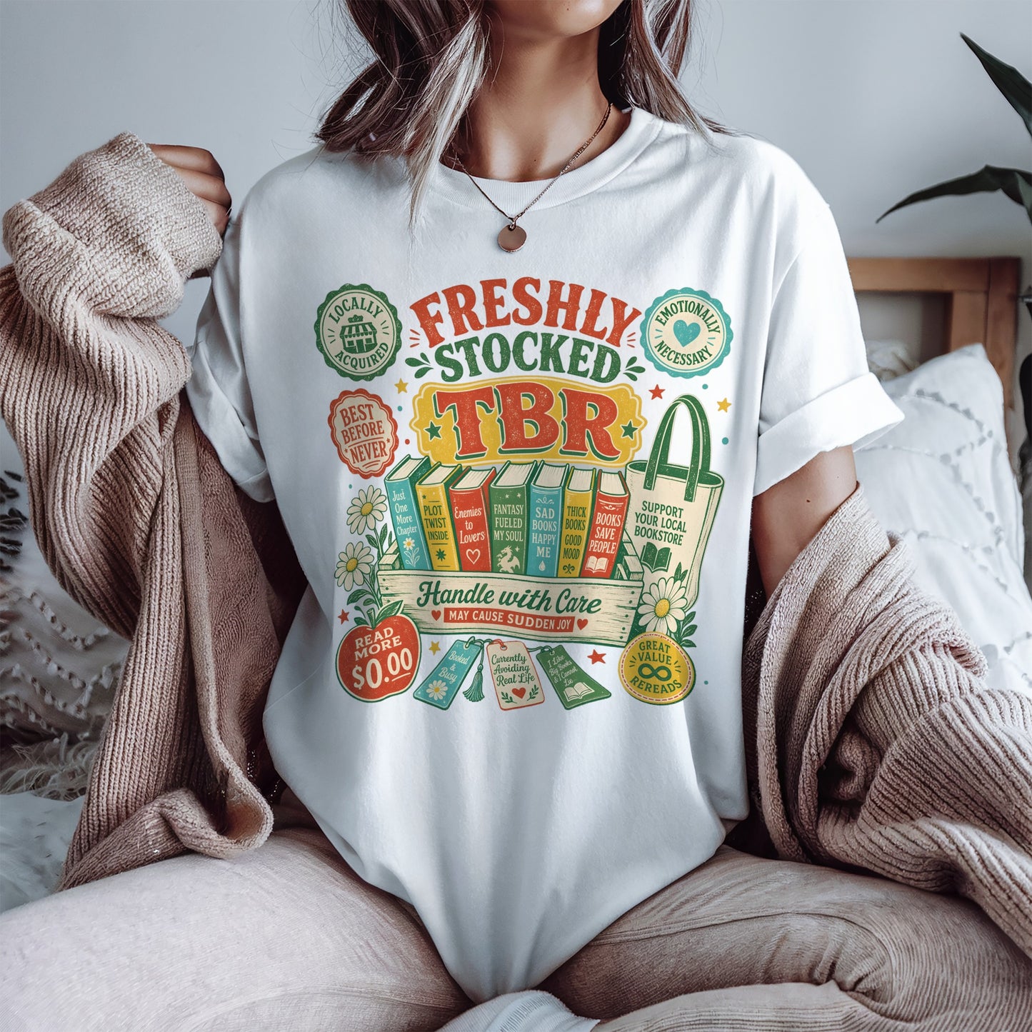 Freshly Stocked TBR T-Shirt — Book Lover Graphic Tee