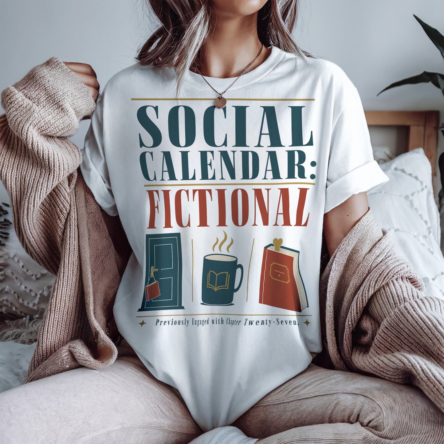 Social Calendar: Fictional T-Shirt — Book Lover Graphic Tee