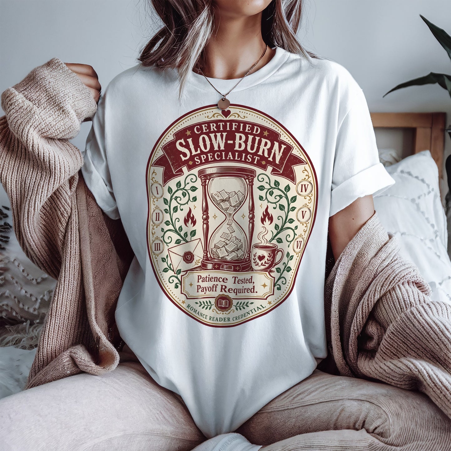Slow-Burn Specialist T-Shirt — “Patience Tested, Payoff Required” Vintage Hourglass Tee