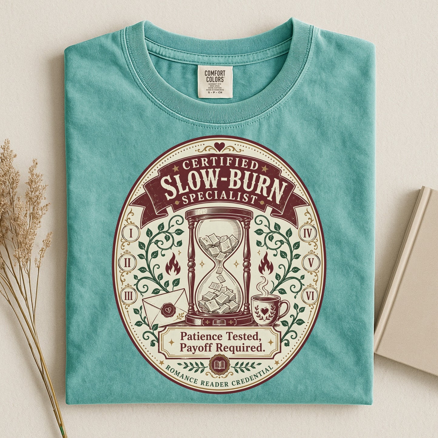 Slow-Burn Specialist T-Shirt — “Patience Tested, Payoff Required” Vintage Hourglass Tee