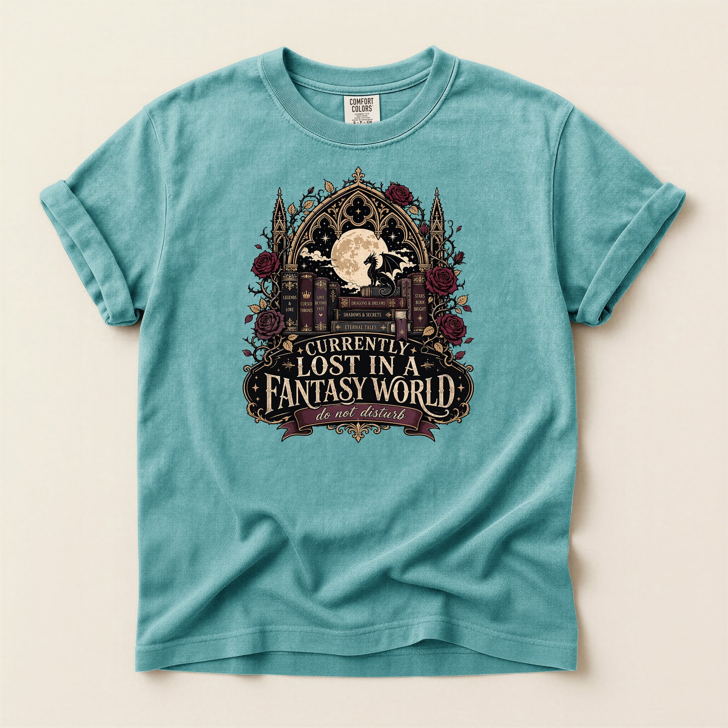 Fantasy Book Lover T-Shirt — "Currently Lost in a Fantasy World" Graphic Tee