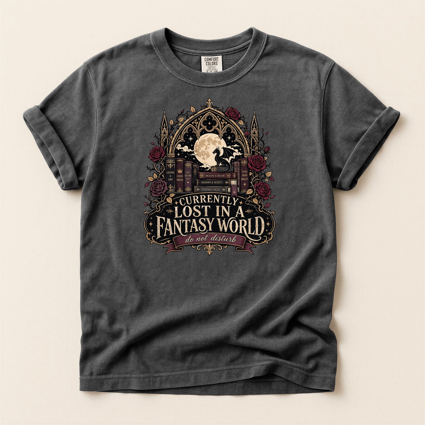 Fantasy Book Lover T-Shirt — "Currently Lost in a Fantasy World" Graphic Tee