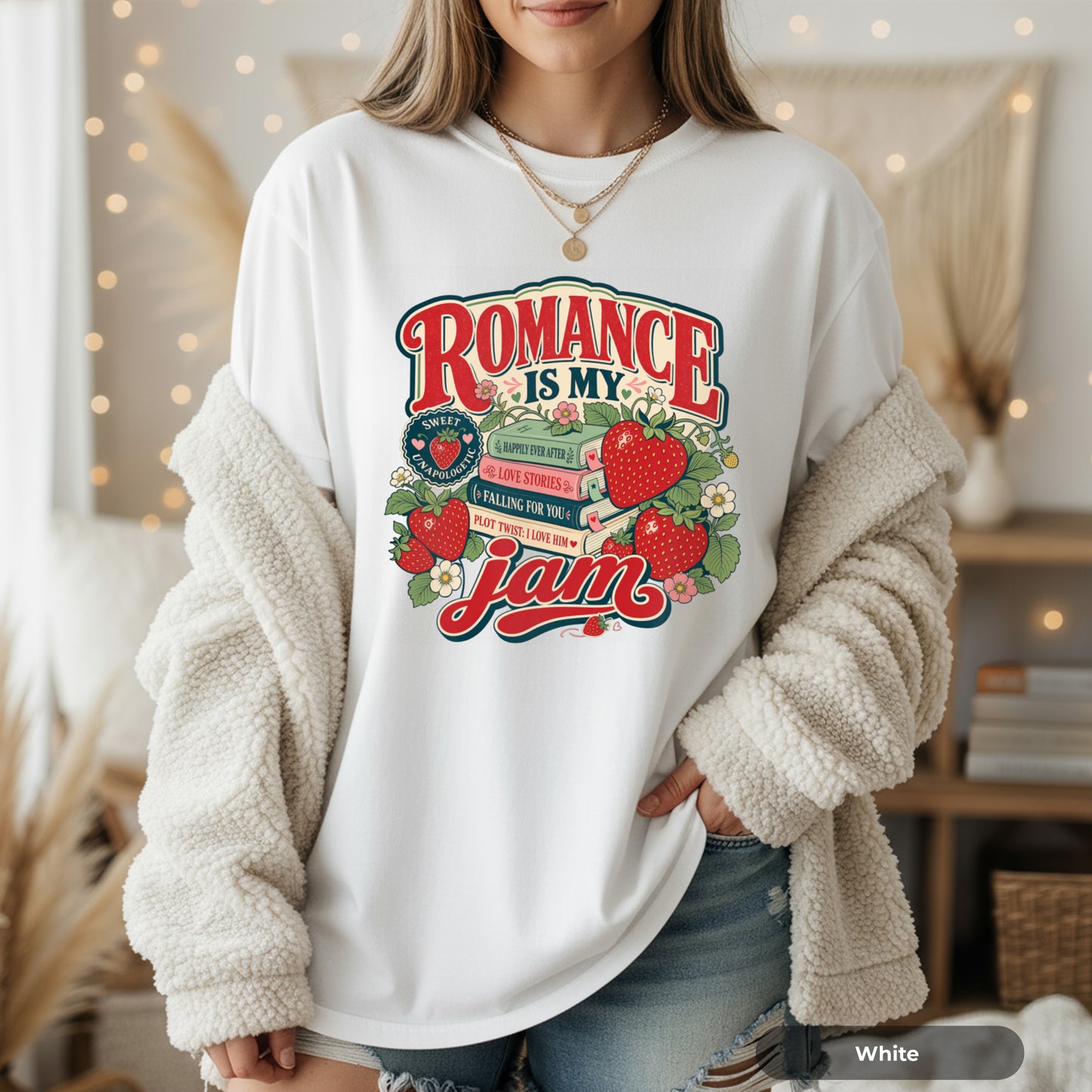 Romance Is My Jam T-Shirt — Strawberry Vintage Graphic Tee