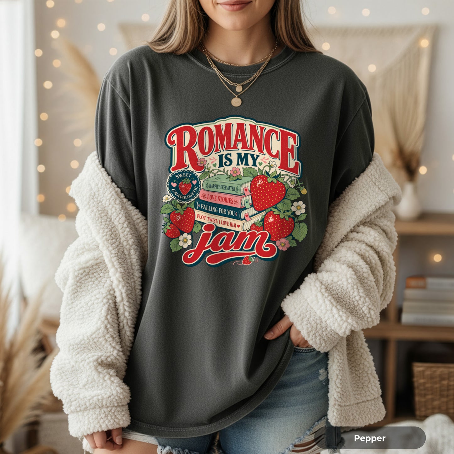 Romance Is My Jam T-Shirt — Strawberry Vintage Graphic Tee
