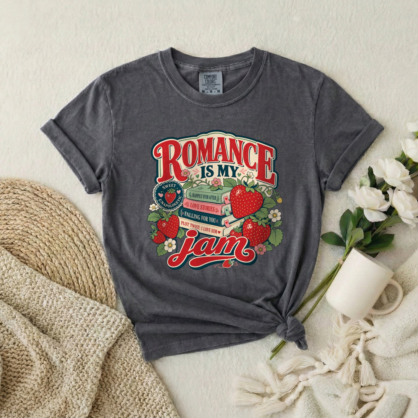 Romance Is My Jam T-Shirt — Strawberry Vintage Graphic Tee