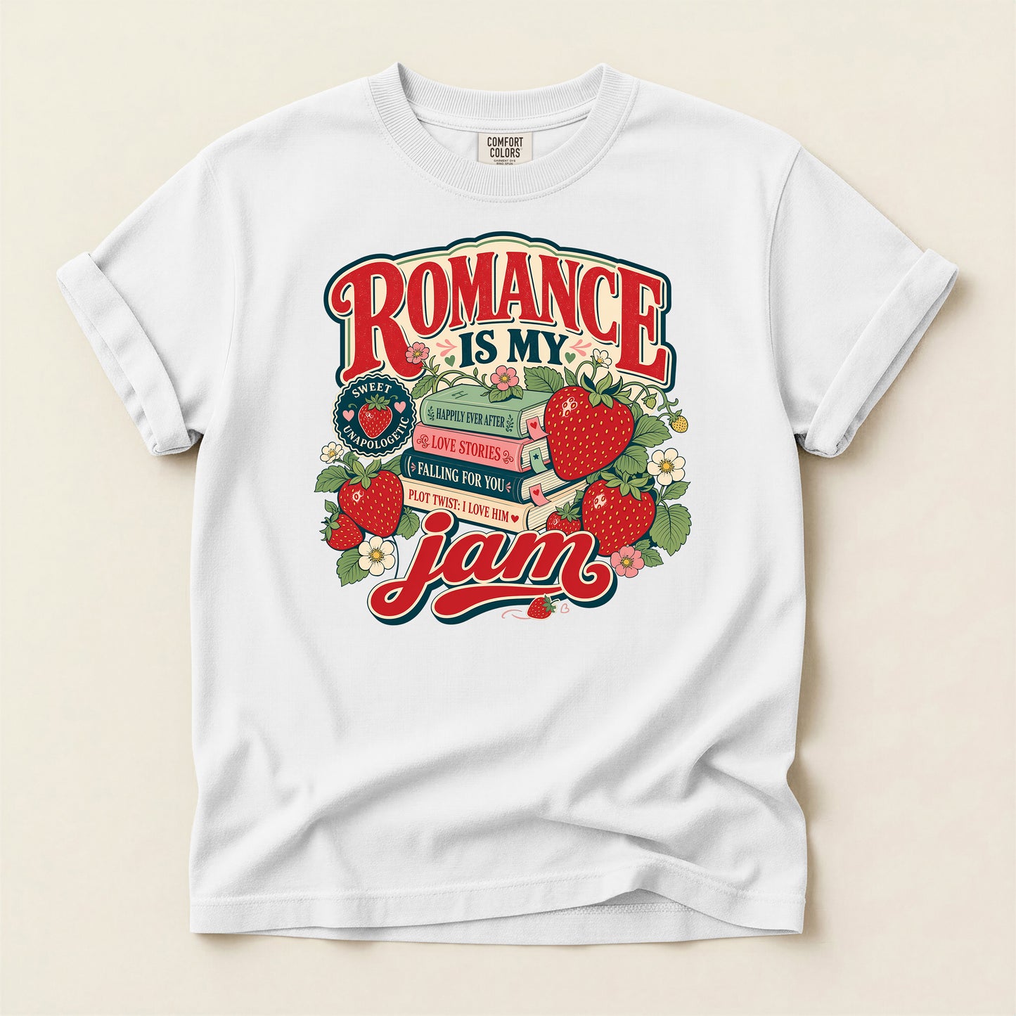 Romance Is My Jam T-Shirt — Strawberry Vintage Graphic Tee