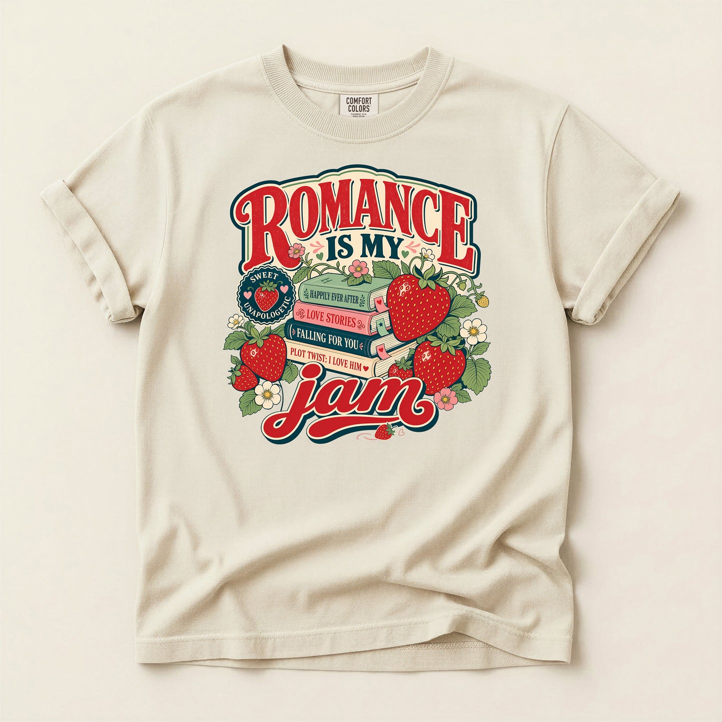 Romance Is My Jam T-Shirt — Strawberry Vintage Graphic Tee
