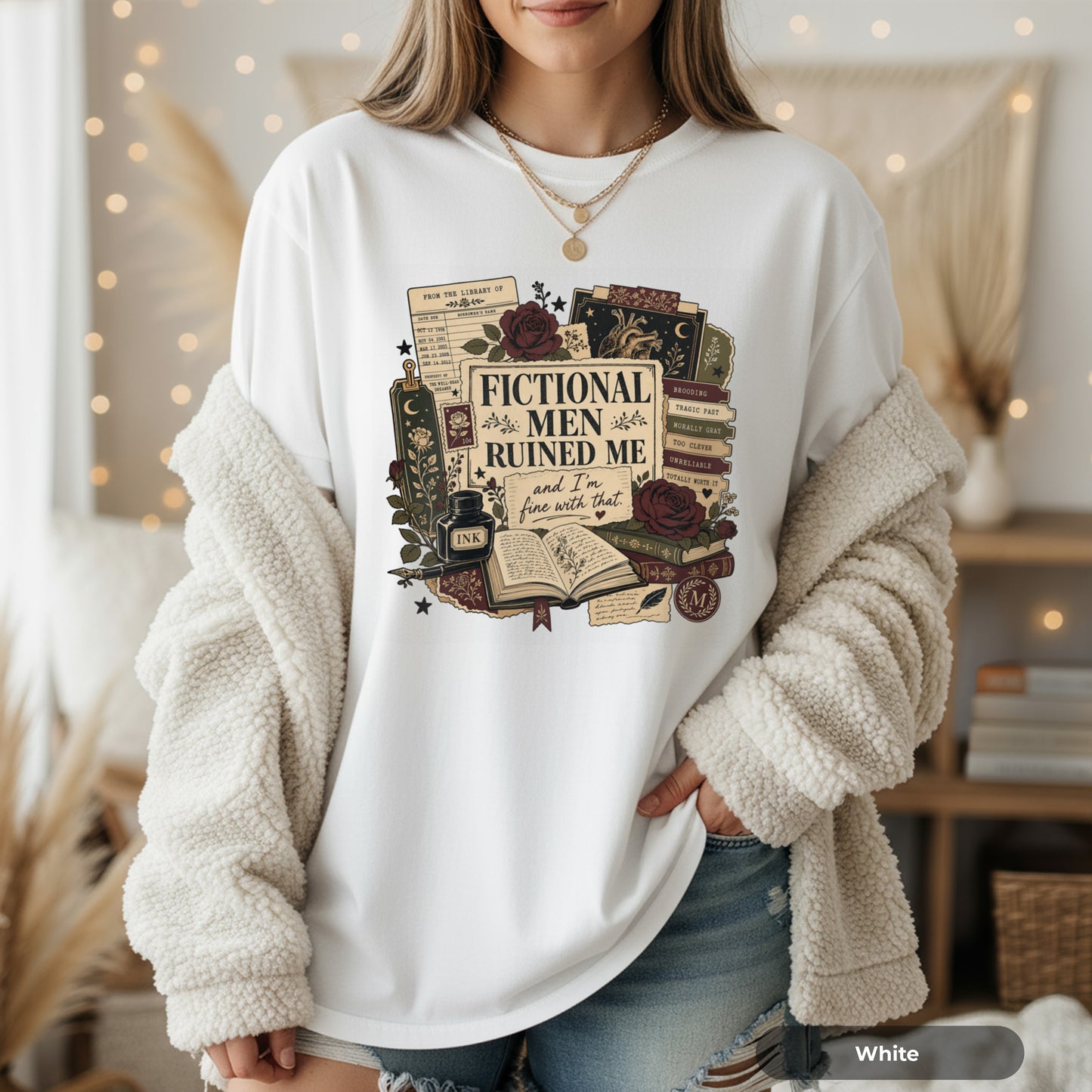 Fictional Men Ruined Me T-Shirt — Book Lover Literary Tee