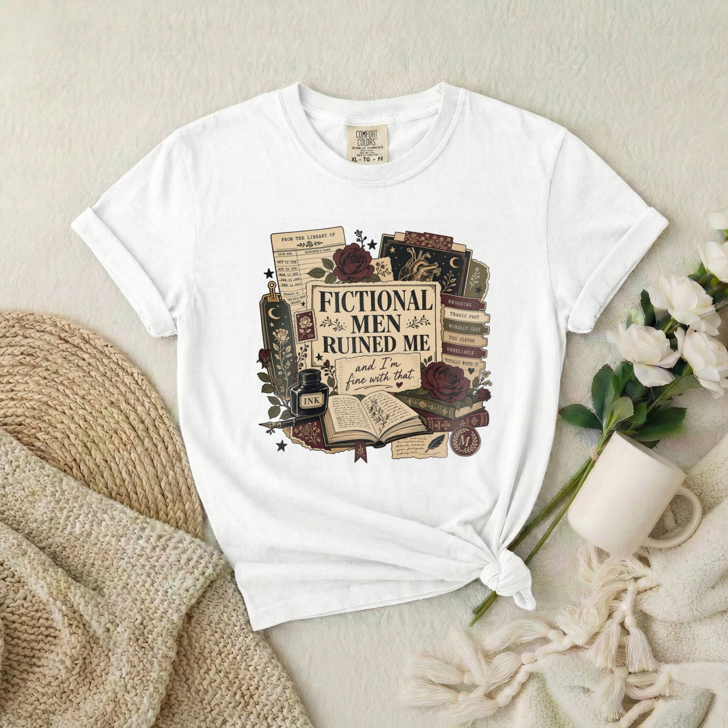 Fictional Men Ruined Me T-Shirt — Book Lover Literary Tee