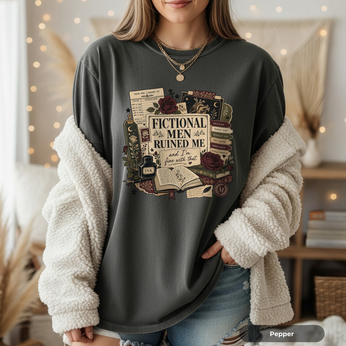Fictional Men Ruined Me T-Shirt — Book Lover Literary Tee