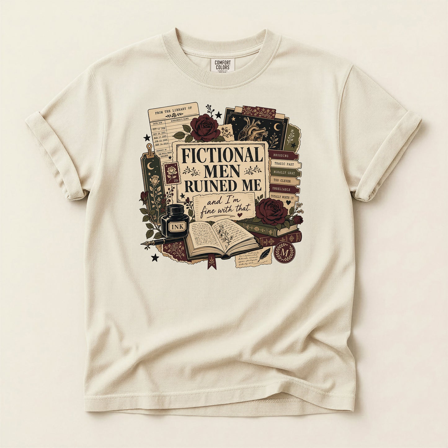 Fictional Men Ruined Me T-Shirt — Book Lover Literary Tee