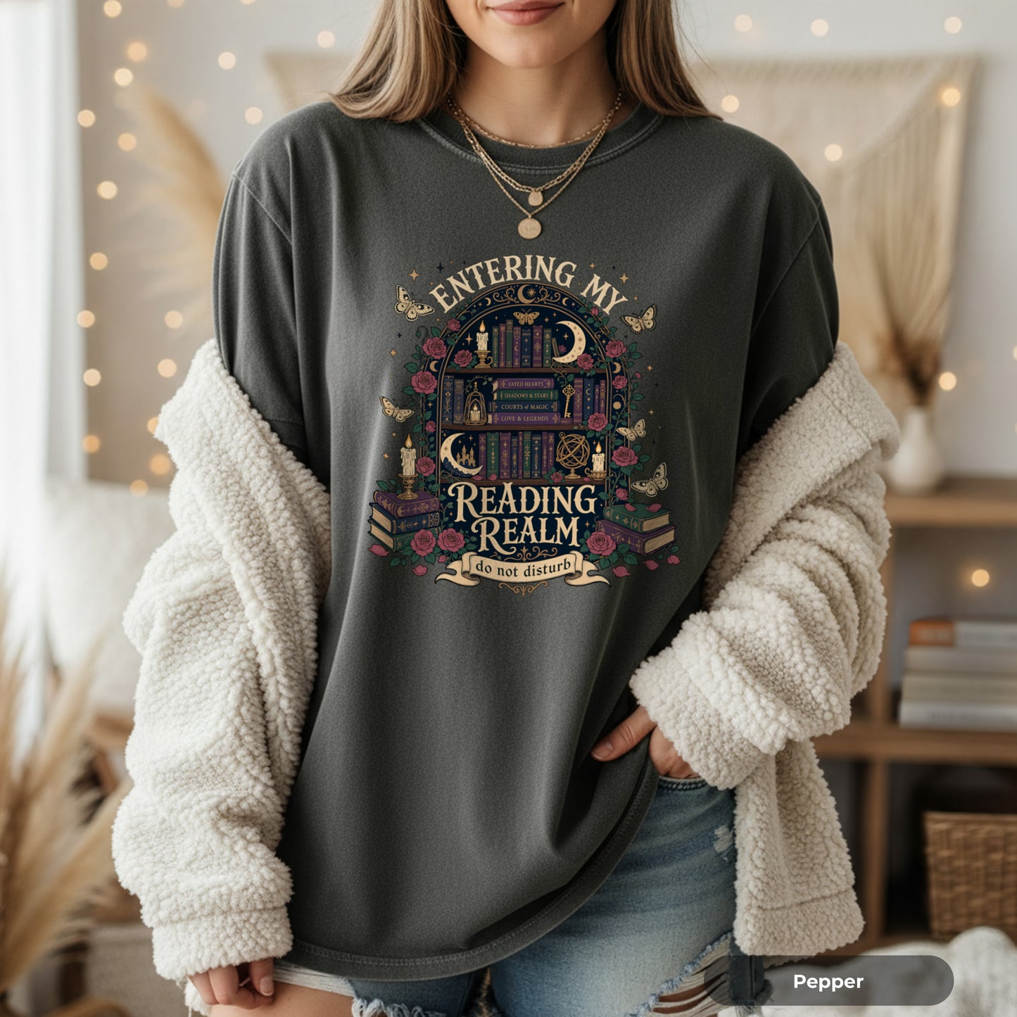 Reading Realm T-Shirt — "Entering My Reading Realm (Do Not Disturb)" Booklover Tee