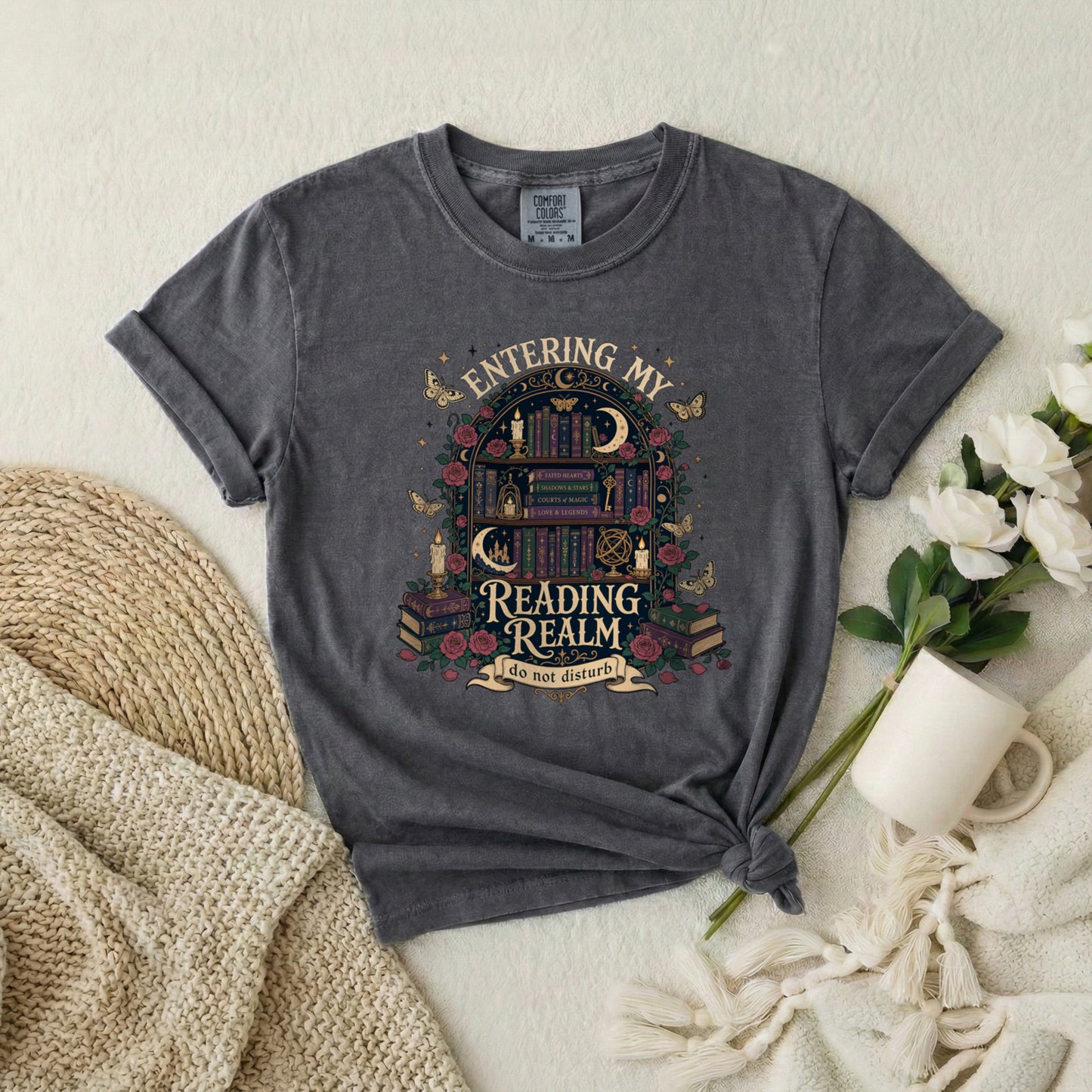Reading Realm T-Shirt — "Entering My Reading Realm (Do Not Disturb)" Booklover Tee