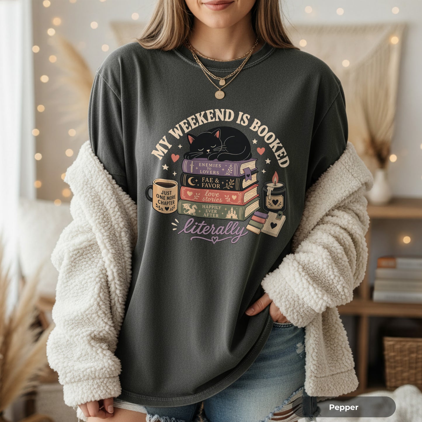 Book Lover T-Shirt — "My Weekend Is Booked Literally" Graphic Tee