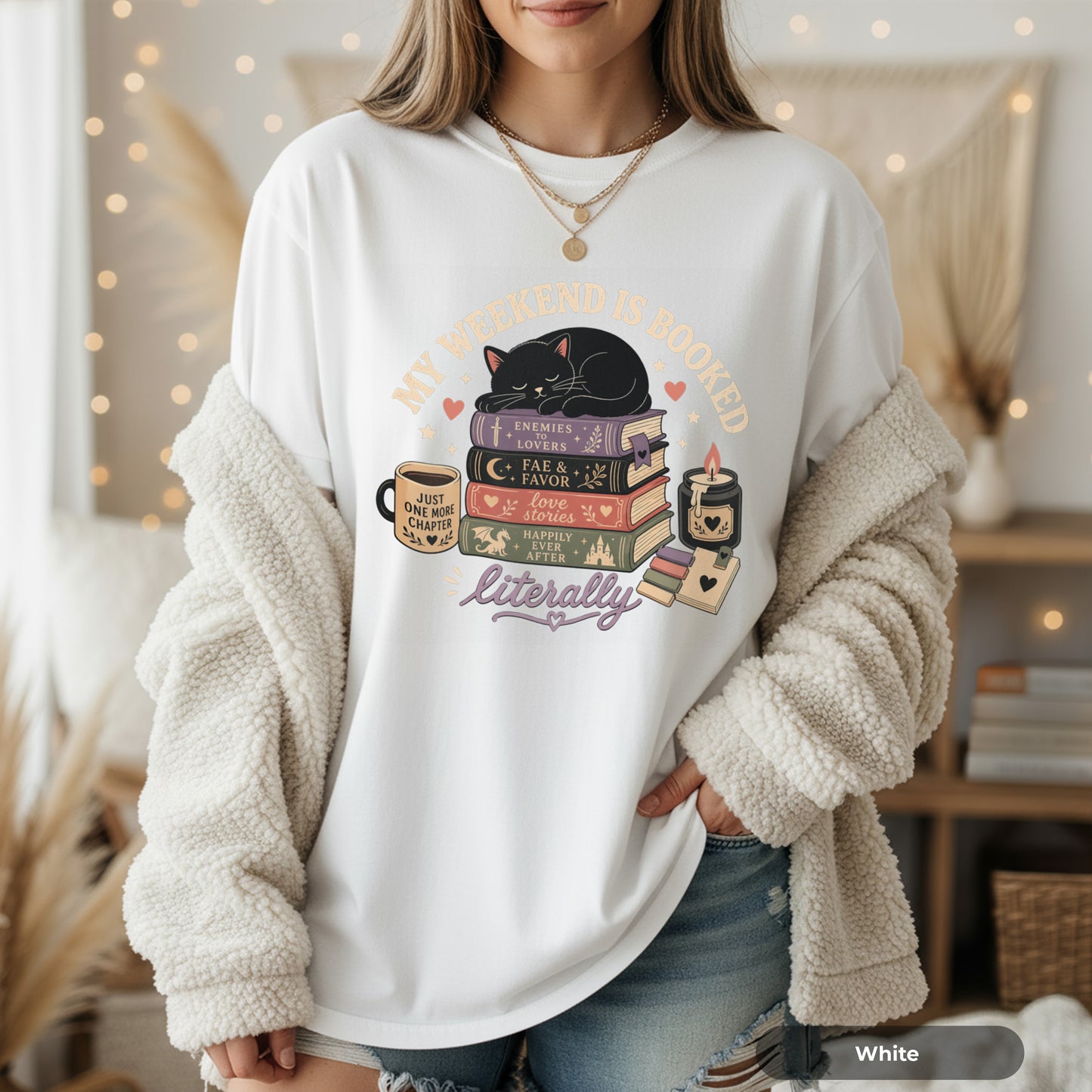 Book Lover T-Shirt — "My Weekend Is Booked Literally" Graphic Tee