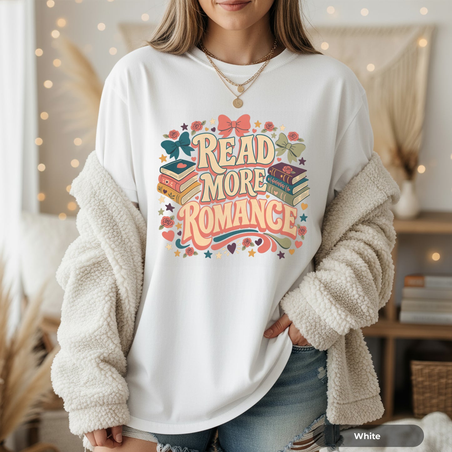 Read More Romance T-Shirt — Cute Retro Book Lover Tee