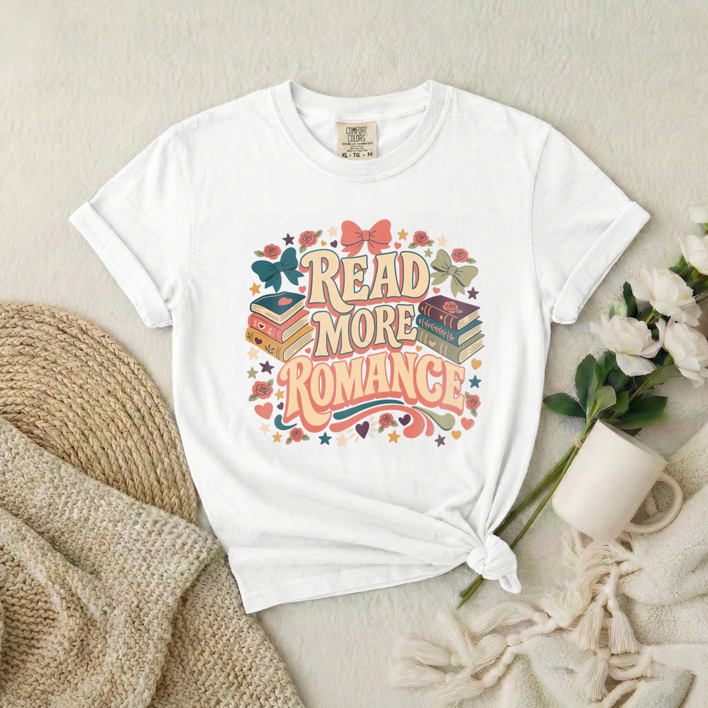 Read More Romance T-Shirt — Cute Retro Book Lover Tee