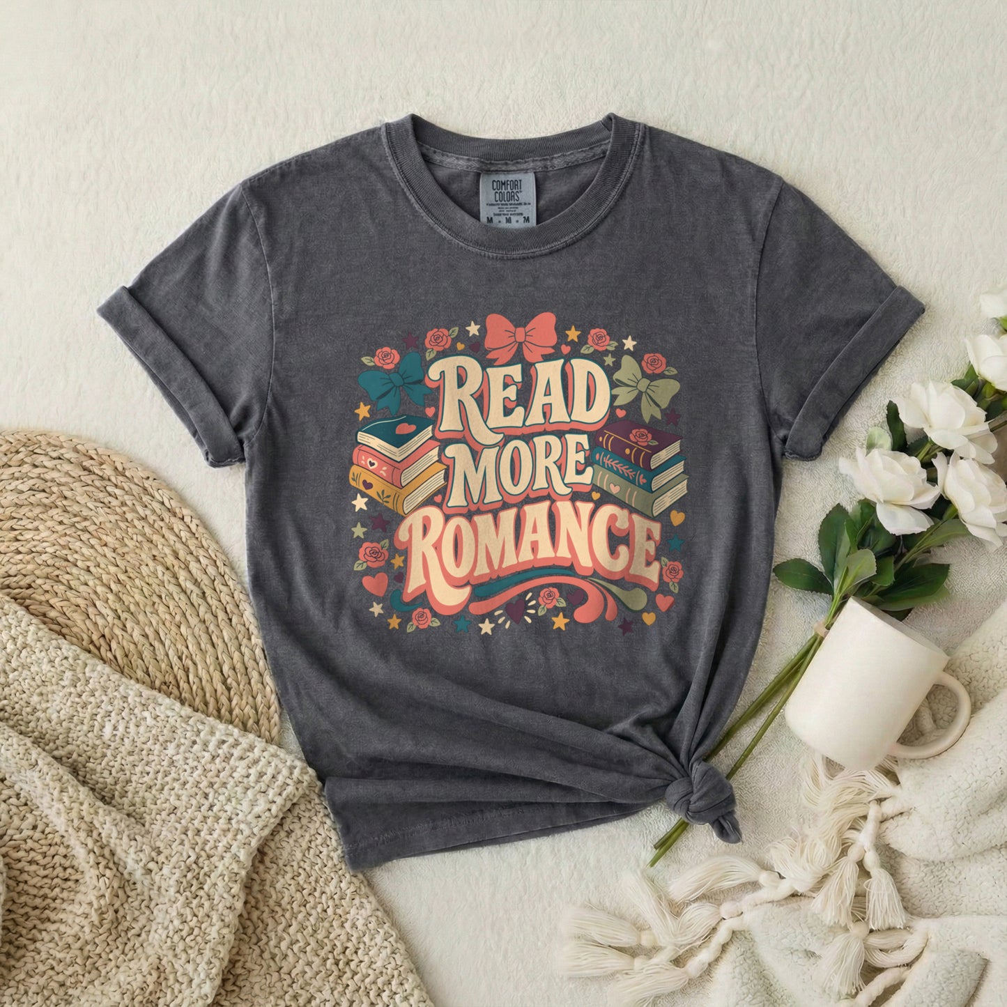 Read More Romance T-Shirt — Cute Retro Book Lover Tee