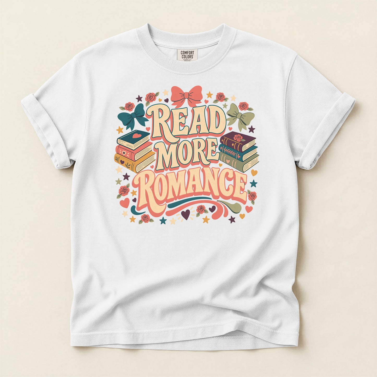 Read More Romance T-Shirt — Cute Retro Book Lover Tee