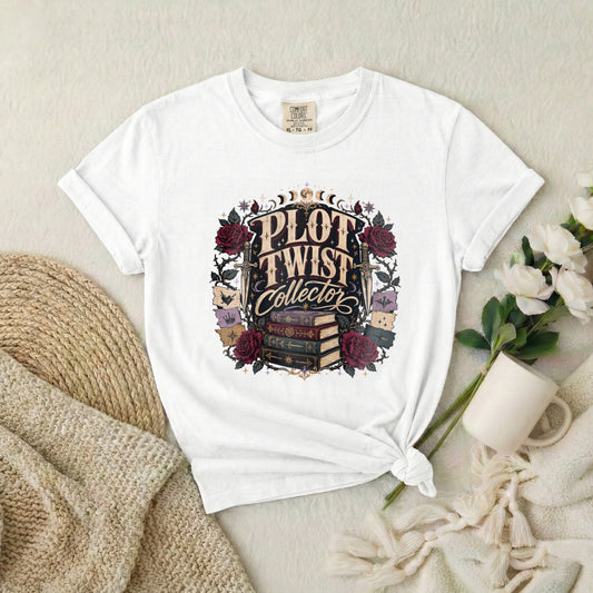 Plot Twist Collector T-Shirt — Vintage Book Lover Graphic Tee