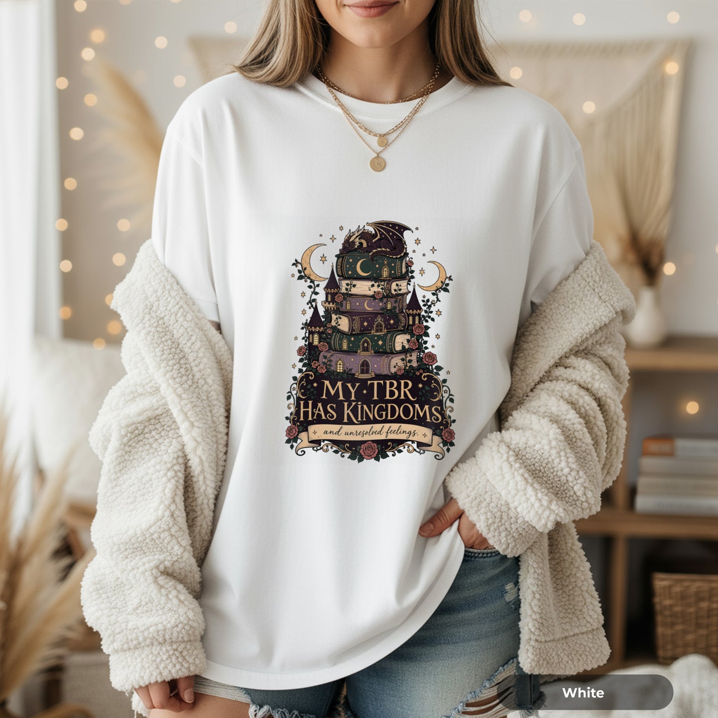 Reading Shirt — "My TBR Has Kingdoms" Fantasy Book Lover Tee