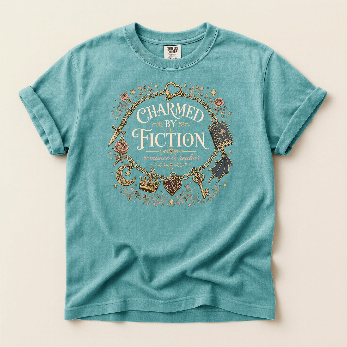 Charmed by Fiction T-Shirt — Literary Book Lover Graphic Tee