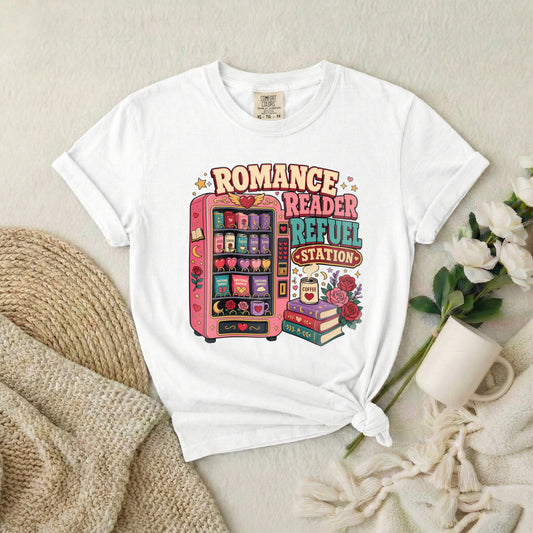 Romance Reader Refuel Station T-Shirt
