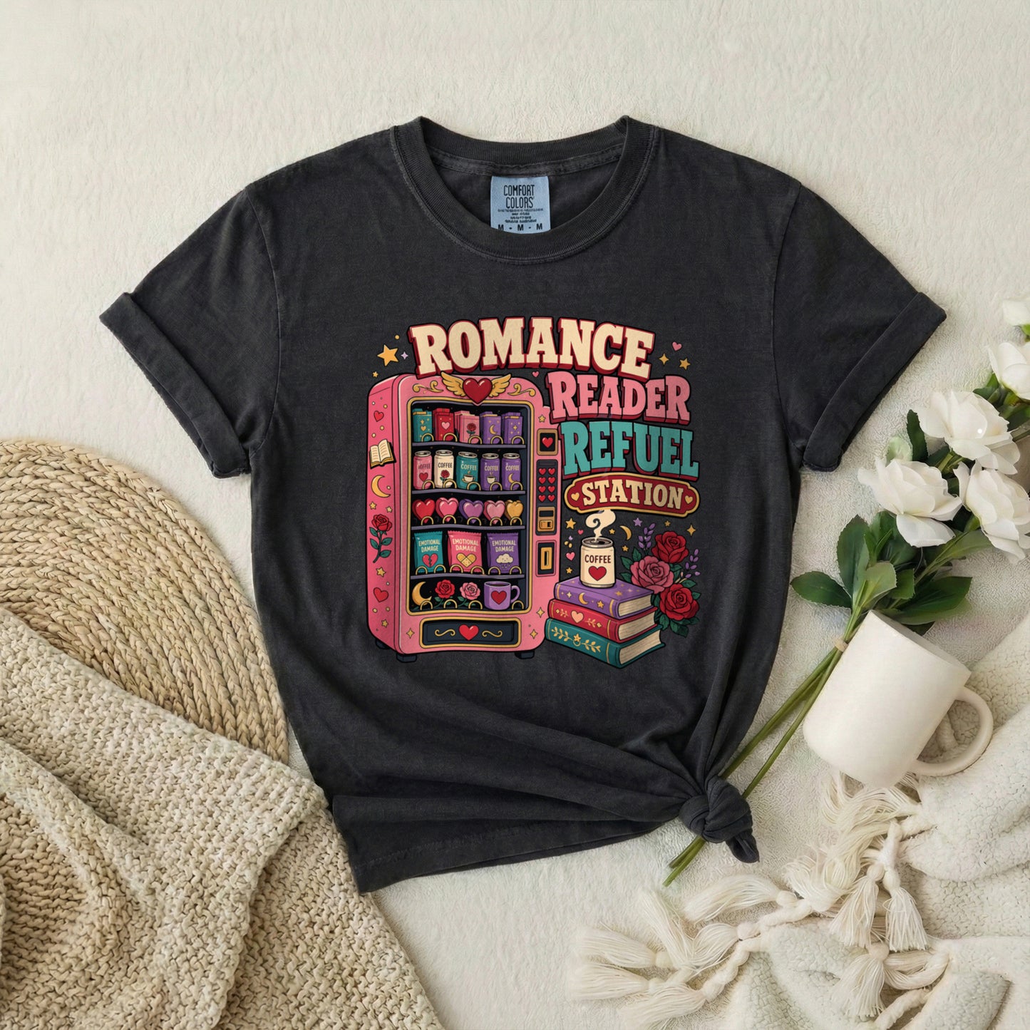 Romance Reader Refuel Station T-Shirt