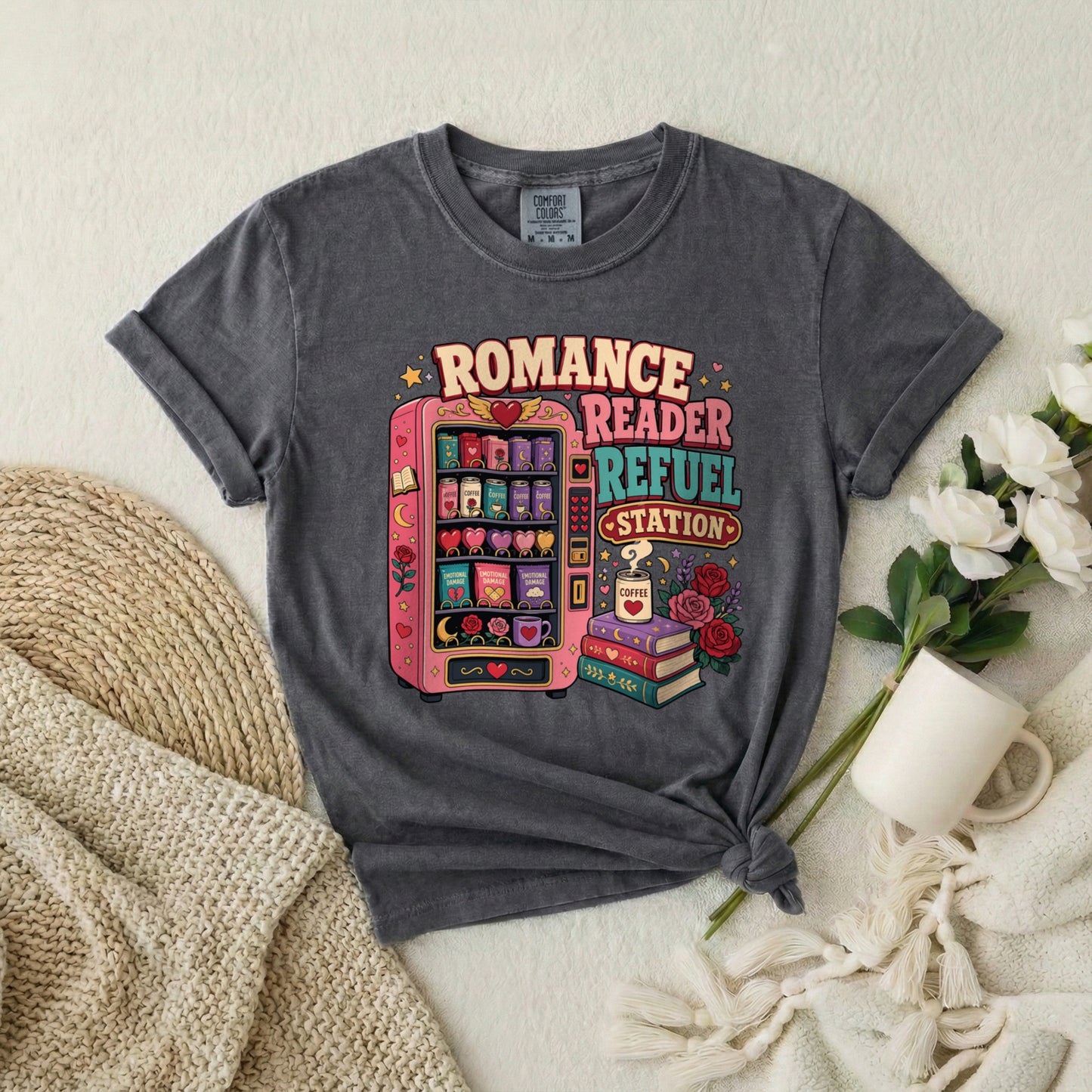 Romance Reader Refuel Station T-Shirt