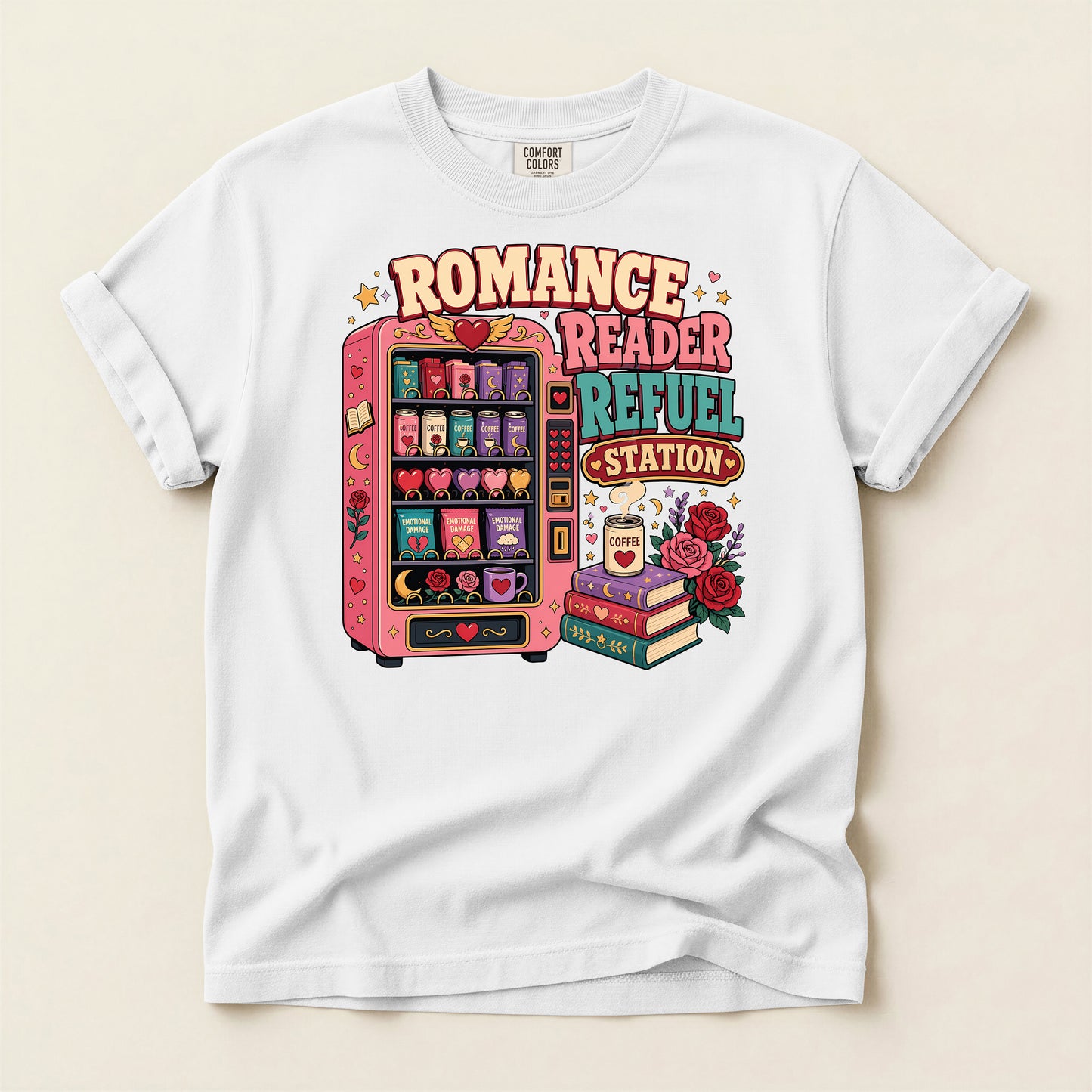 Romance Reader Refuel Station T-Shirt