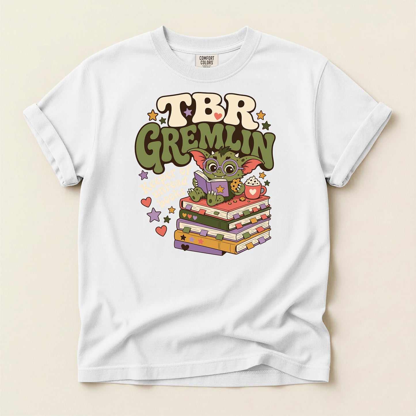 T-Shirt — 'TBR Gremlin' Cute Booklover Reading Tee