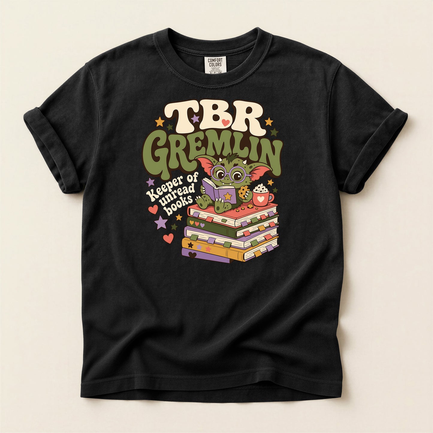 T-Shirt — 'TBR Gremlin' Cute Booklover Reading Tee