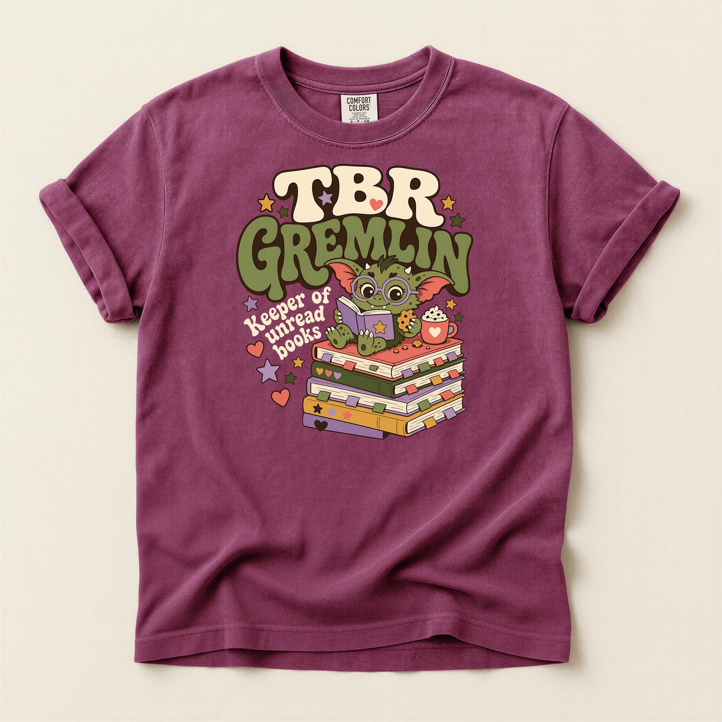 T-Shirt — 'TBR Gremlin' Cute Booklover Reading Tee