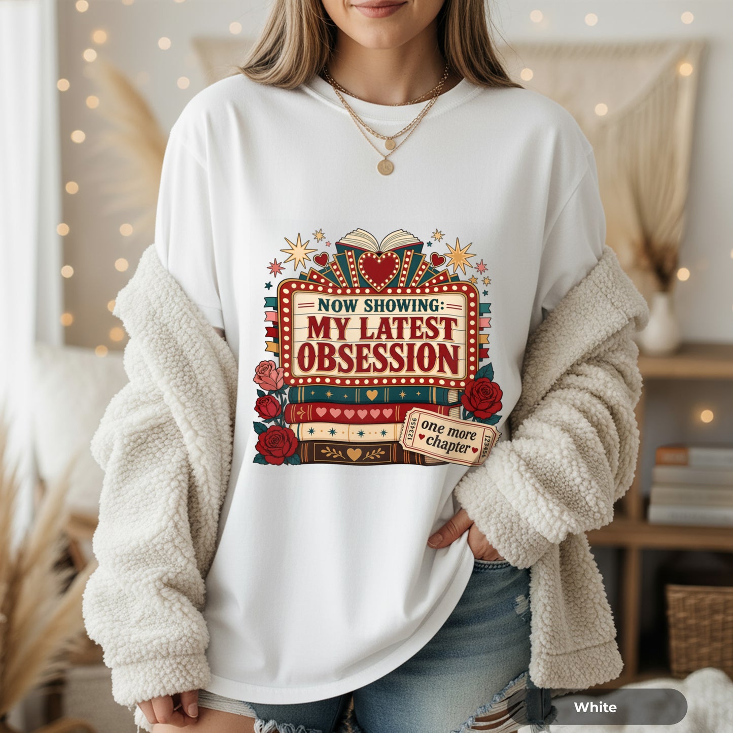 T‑Shirt — "Now Showing: My Latest Obsession" Booklover Tee