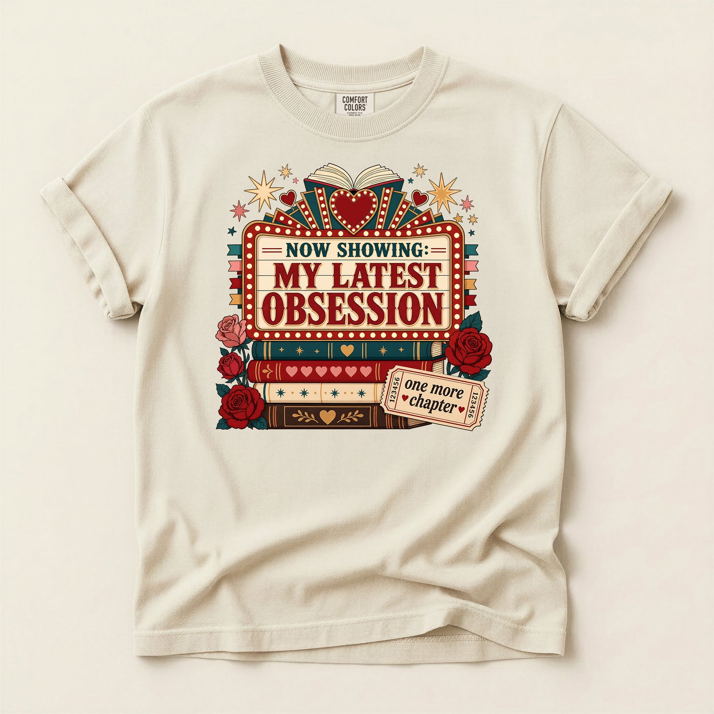 T‑Shirt — "Now Showing: My Latest Obsession" Booklover Tee
