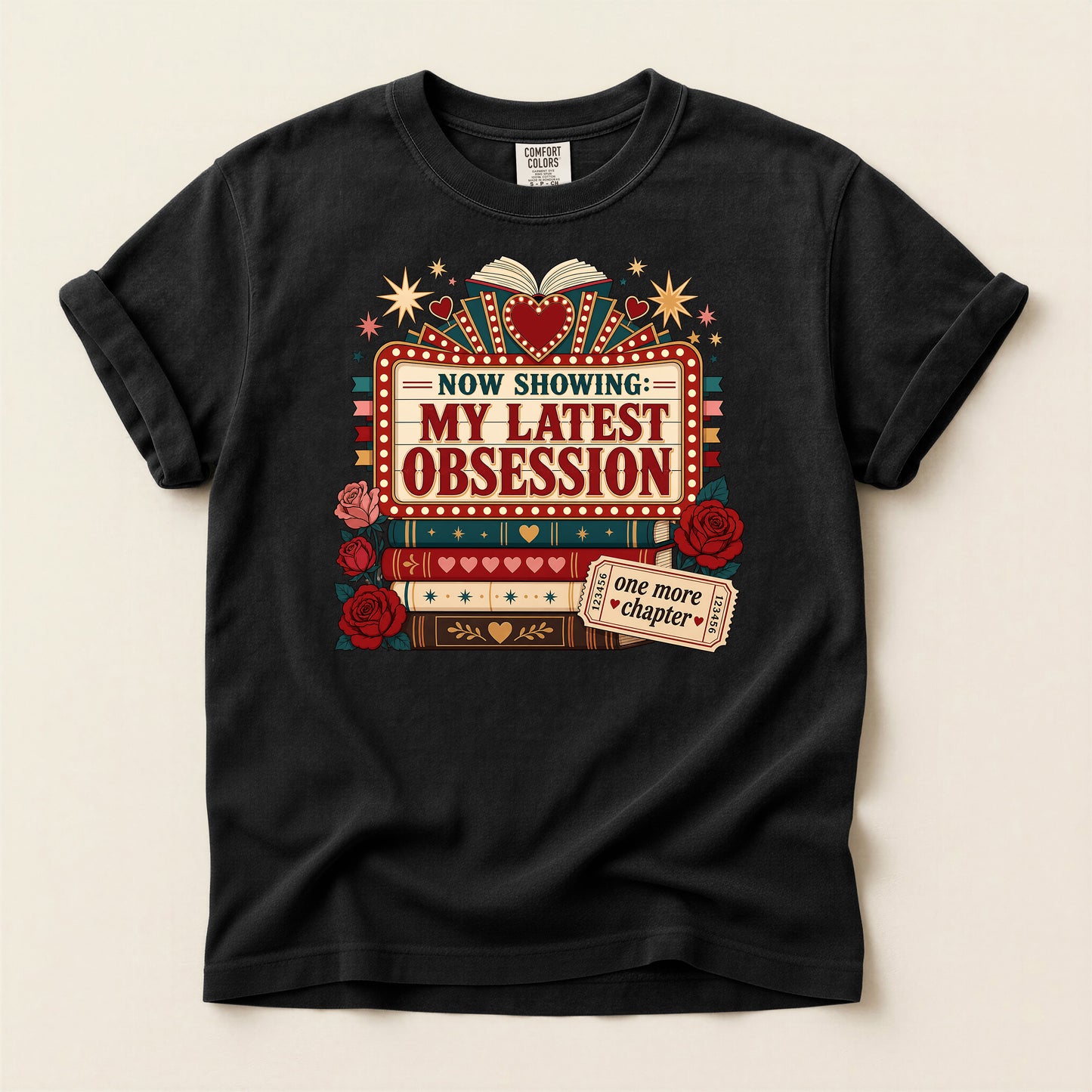 T‑Shirt — "Now Showing: My Latest Obsession" Booklover Tee
