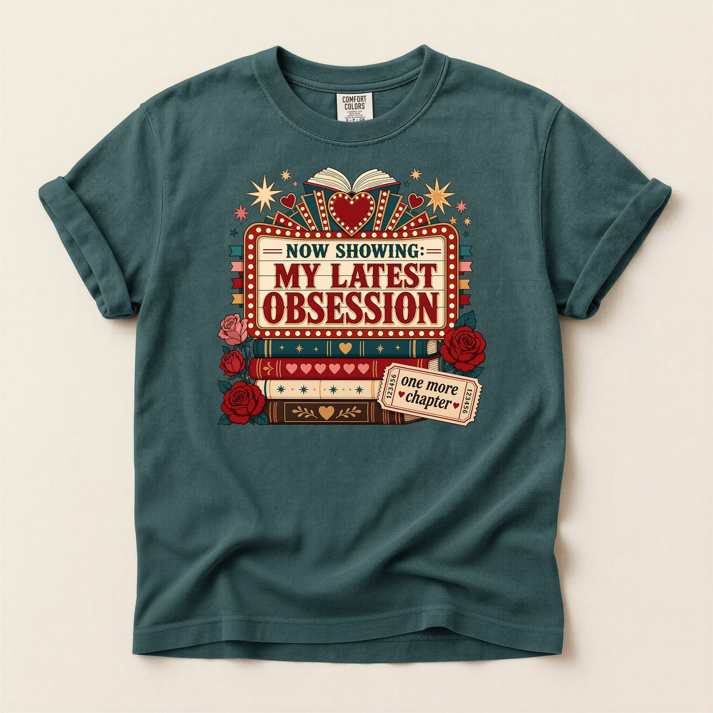T‑Shirt — "Now Showing: My Latest Obsession" Booklover Tee