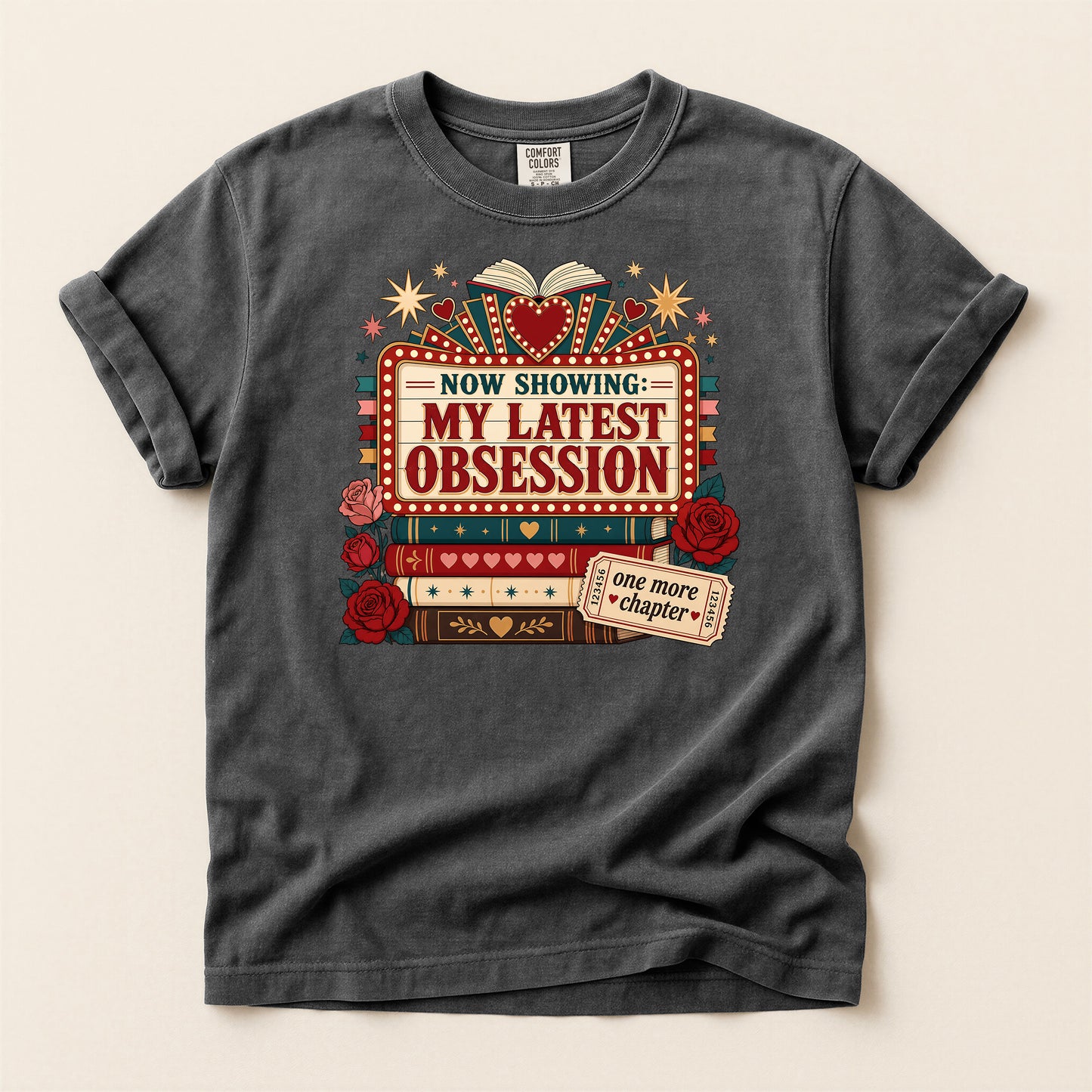 T‑Shirt — "Now Showing: My Latest Obsession" Booklover Tee