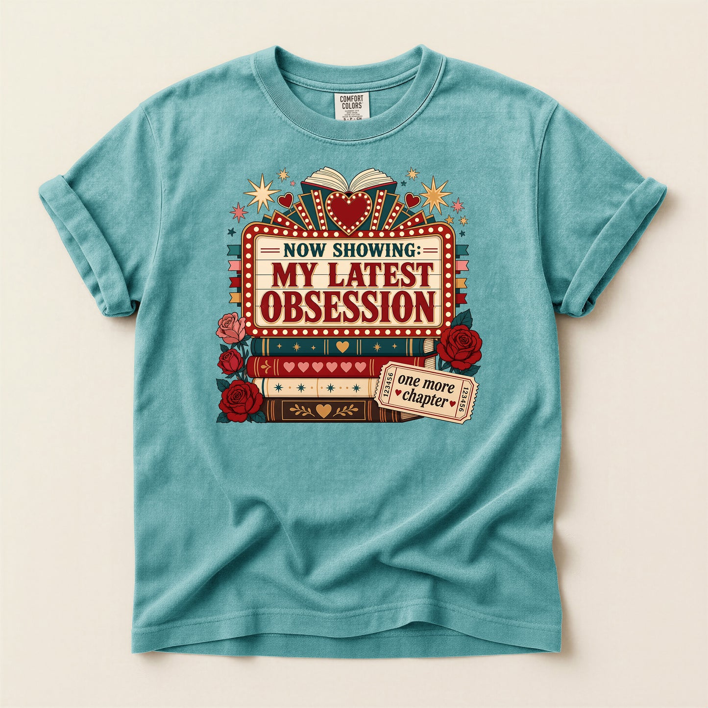 T‑Shirt — "Now Showing: My Latest Obsession" Booklover Tee