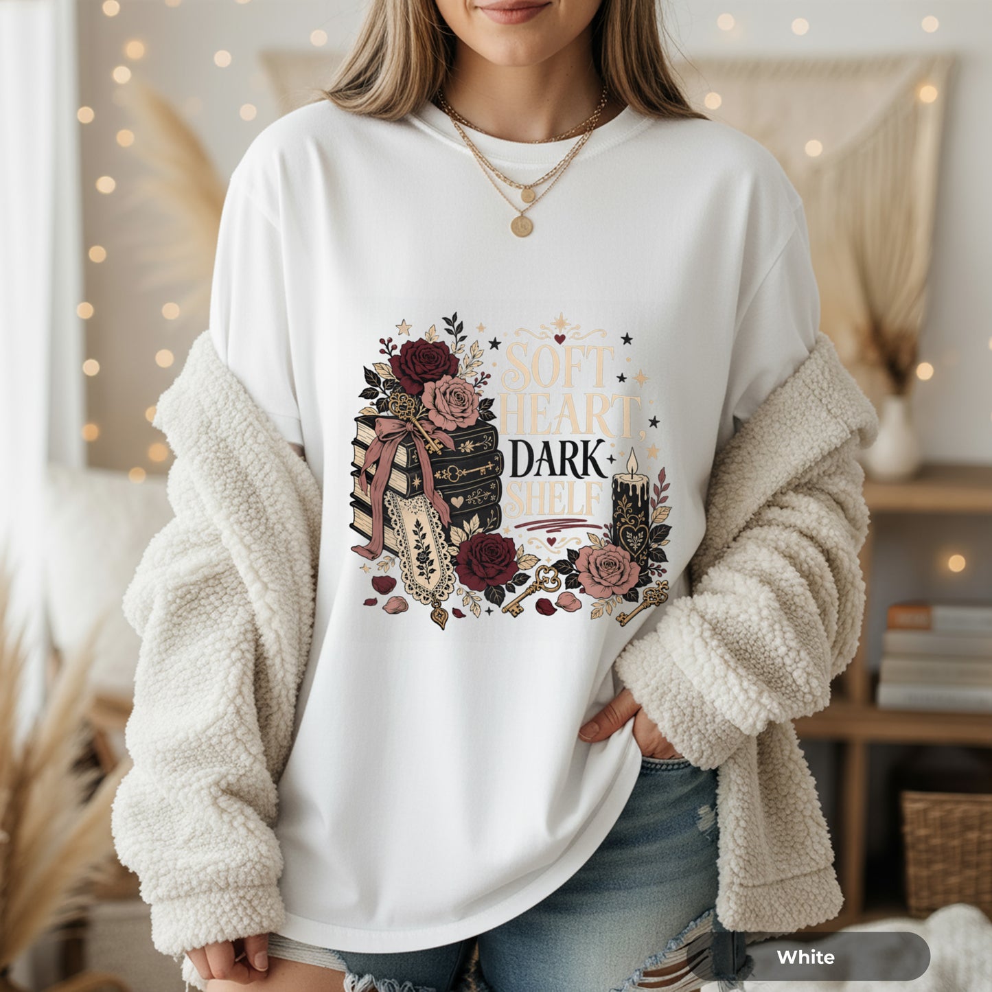 Soft Heart Dark Shell T-shirt — Vintage Floral Warrior Graphic Tee