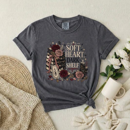 Soft Heart Dark Shell T-shirt — Vintage Floral Warrior Graphic Tee