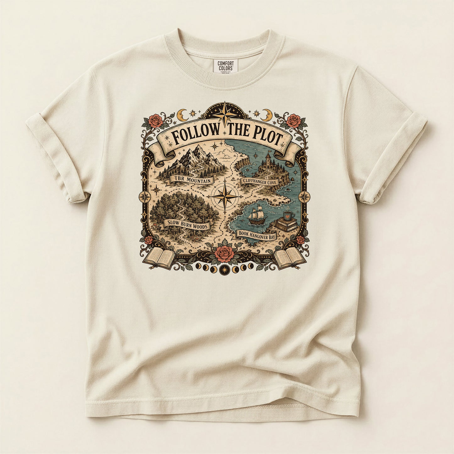 Adventure Map T-Shirt — "Follow the Plot" Fantasy Map Tee for Readers & Gamers
