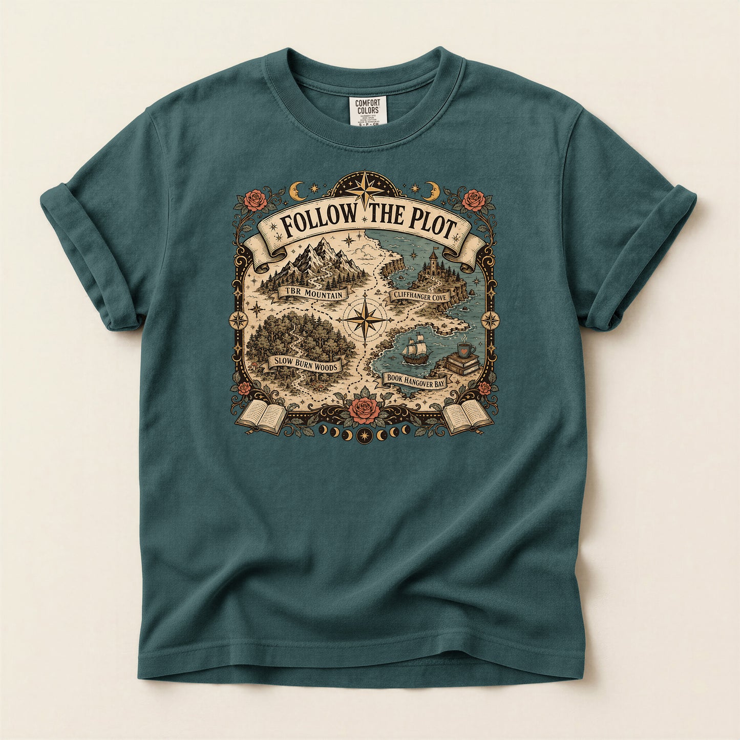 Adventure Map T-Shirt — "Follow the Plot" Fantasy Map Tee for Readers & Gamers