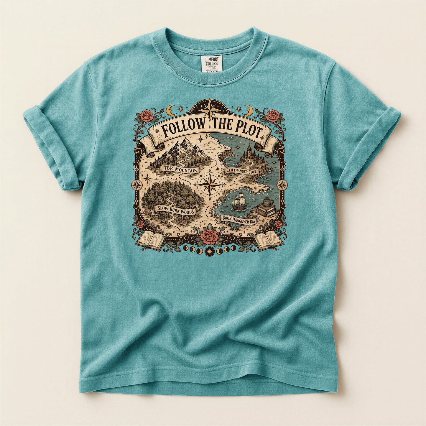 Adventure Map T-Shirt — "Follow the Plot" Fantasy Map Tee for Readers & Gamers